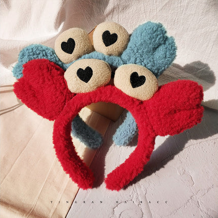 Korean Cartoon Red Crab Headband for Washing Face, Women's Hairband, Hair Clip, Hair Tie, Internet Celebrity Style Bangs