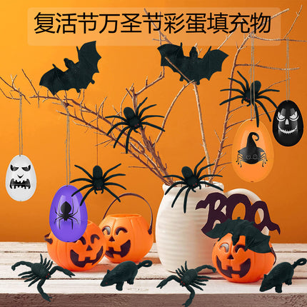 Cross-border simulation Spider Halloween decoration prank prank soft glue spider twist egg new exotic toys wholesale