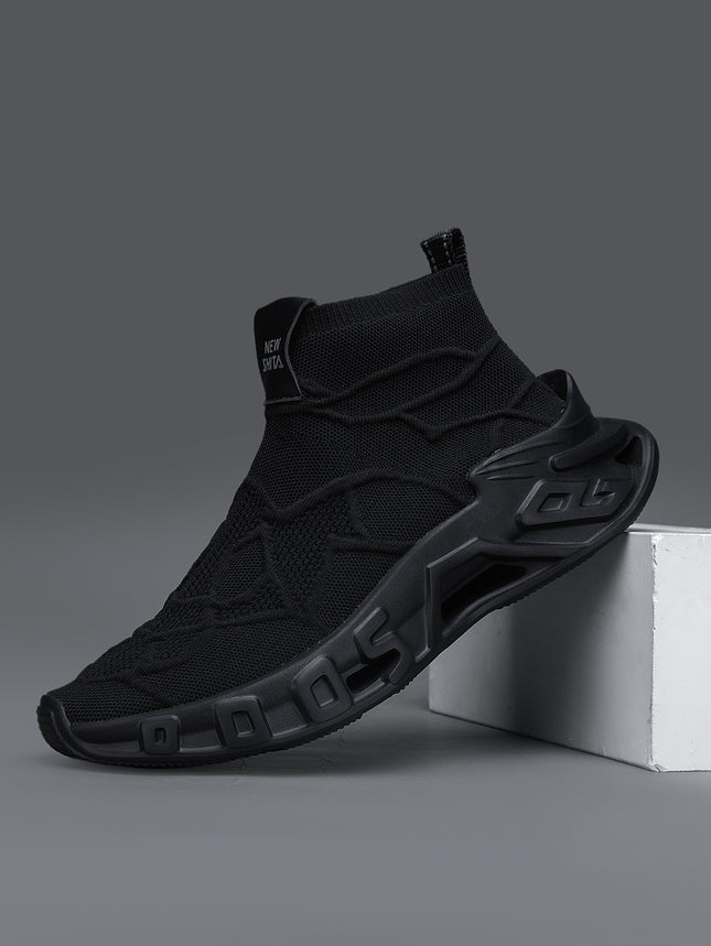2025 Large Size 46 New Sports Shoes High-Top Fly Woven Mesh Blade Sports Casual Shoes Cross-Border Blade Socks Shoes