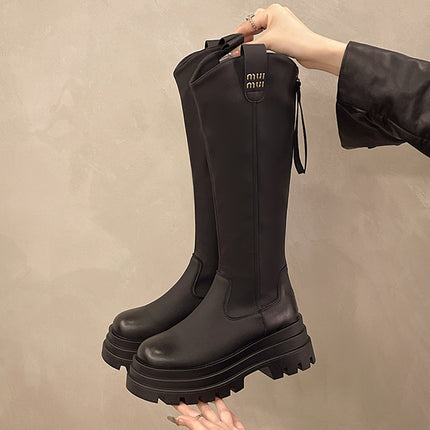 Thick-Soled Over-The-Knee Boots for Women, New Retro Fashion Leather Boots, Elegant Popular Street Fashion Boots, Knight Boots