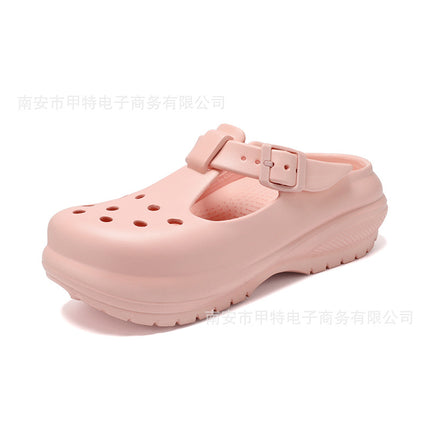 Aliexpress Summer Breathable Large Size Soft Bottom Croc Shoes Thick Sole Garden Sandals Outdoor Beach Shoes Casual Women's Shoes