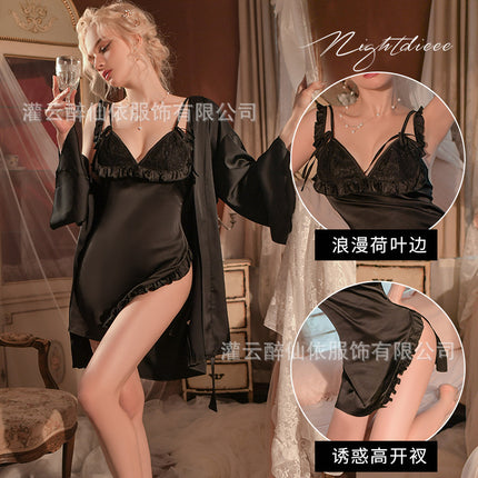 Meili Kou New Pure Desire Style Silk Home Sexy Comfortable Slip Skirt Backless Slimming Home Suit 1935