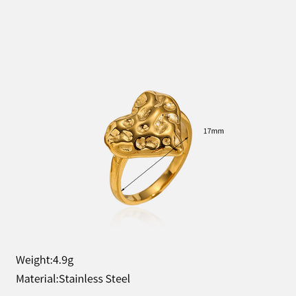 European and American Cross-Border Geometric Irregular Rings Retro Fashion Texture Furnace Vacuum Gold-Plated Ring Index Finger Ring Wholesale