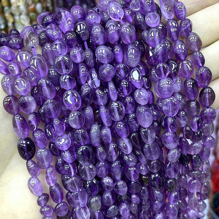 8-10mm natural stone loose beads amethyst agate straight hole gravel diy jewelry accessories amorphous beads