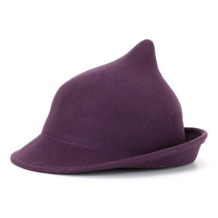 European and American Personalized Magic Hat Pointed Felt Hat Magic Hat Halloween Stage Performance Hat Rolled Edge Wool Witch Hat