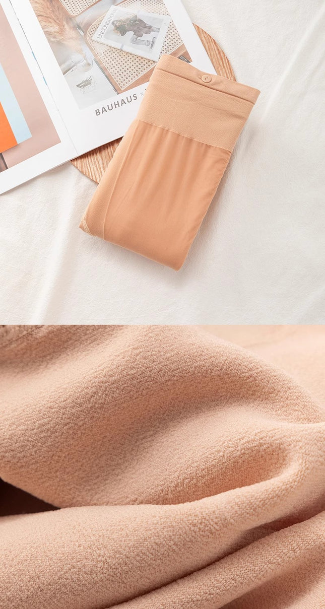 Double-Layer Bare-Leg Effect Women's Autumn and Winter Leggings, Ultra-Natural Realistic Nude Slimming Fleece-Lined Thick Pantyhose
