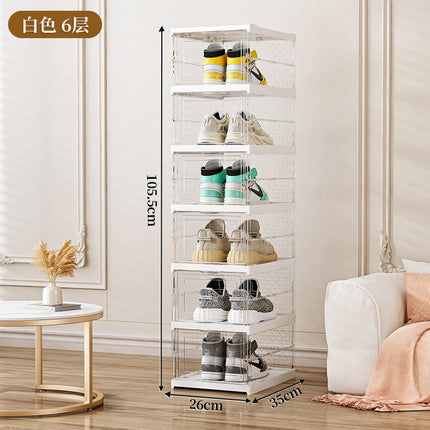 Simple Artifact Dust-proof Plastic Shoes Storage Transparent Use Free-installation Shoe Box Shoe Cabinet Folding Shoe Rack