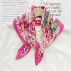 L024-417-01 rose red / 70cm wrinkled square towel