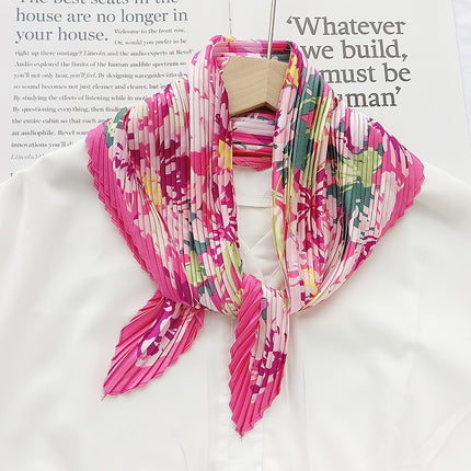 New wrinkled small square scarf female Korean imitation silk printed wrinkled small scarf Joker scarf decorative scarf wholesale