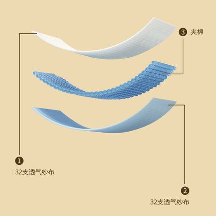 Gauze Pure Cotton Towel Three-layer Cotton Soft Plain Color Hair-free Dry Face Wiping Towel for Home Students Opening School Dormitory