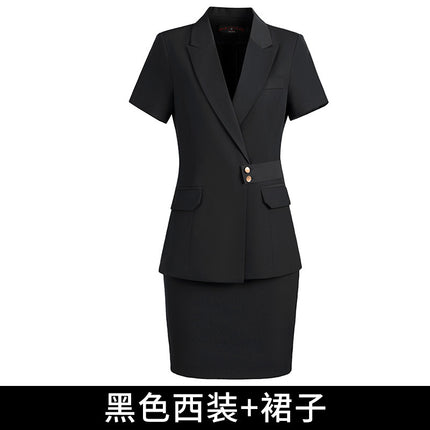 Short-sleeved professional suit suit women's summer high-end elegant hotel front desk manager work clothes beauty salon gold shop work clothes