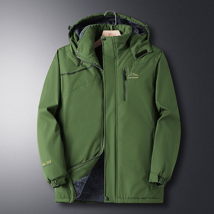 Men's fleece-lined Thickened Winter Men's Warm Cotton-padded Jacket Dad's Winter Coat Windproof Cold-resistant Cotton-padded Jacket for Men