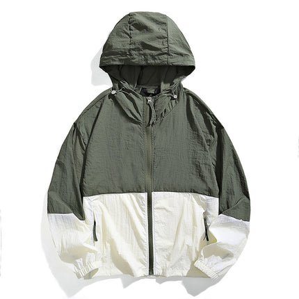 Ice Silk Cool Sun Protection Clothing Men's Summer Hooded Jacket Men's Youth Thin Breathable Fishing Outdoor Sun Protection Clothing
