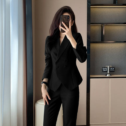 Green Suit Jacket Women's 2023 New High-end Dress Work Clothes Elegant Autumn and Winter Goddess Fan Professional suit