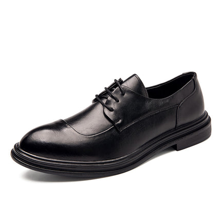 Leather Shoes for Young Men, Korean Style British Trendy Shoes, Casual Business Formal Leather Shoes, Size 45 Men's Suit Wedding Shoes