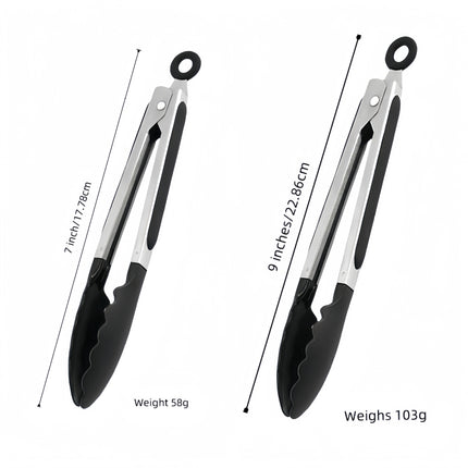 Cross-Border Silicone Clips, High Temperature Resistant Kitchen Anti-Scalding Barbecue Barbecue Clips, Food Clips, Household Stainless Steel Steak Clips