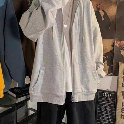Early Autumn Hooded Sweatshirts for Men and Women, Winter Velvet New Korean Style Trendyy Tops, Casual Cardigan Zipper Jackets