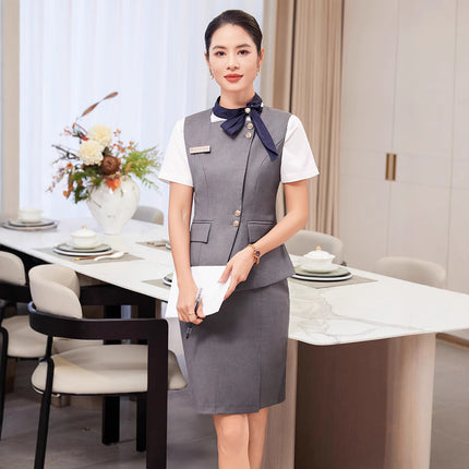 High-end stewardess business attire vest suit female bank hotel front desk tooling beauty salon vest vest vest overalls