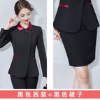 Black suit + black skirt / S