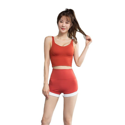 Body Shaping Yoga Clothing Set for Women, Professional Training Fitness Clothing Two-Piece Top, Elastic Slimming Quick-Drying Sports Set