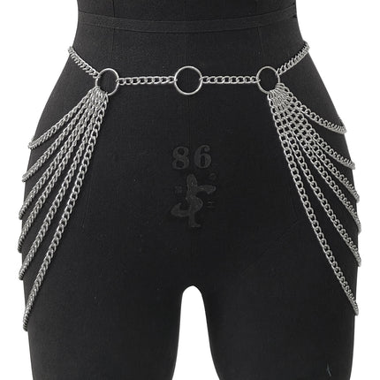 Zhuru Clothing European and American Metal Multi-Layer Chain Tassel Belt Sexy Hot Girl Beach Body Chain T0074
