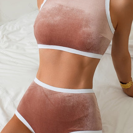 2025 New Split Swimsuit Female Sexy Bikini High Waist Slimming Beach Vacation Foreign Trade Swimwear Ready Stock