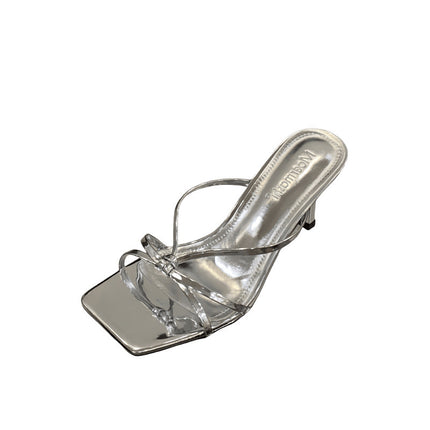 2025 European and American New Fashion Elegant Open-Toe Slippers for Women to Wear Fairy Style Slippers