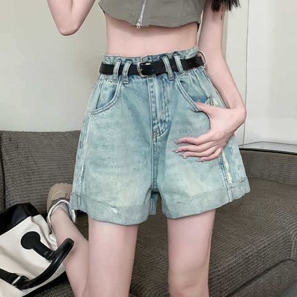 Women's Denim Shorts 2025 New Summer A-Line Petite Hot Girl European Fashion Hot Girl Jeans Hip-Covering Summer