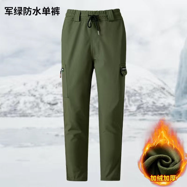 Autumn and Winter Velvet Waterproof Jacket Outdoor Mountaineering Suit Men's Windproof Thickeneded Cold-Resistant Wear-Resistant Warm Workwear