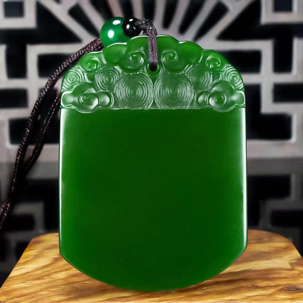 High-Quality Imitation Hetian Jade Jasper Spinach Green Outer Mongolia Material Pendant Jade Jewelry Pendant for Sales Opening Gift Live Broadcast Model