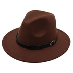 [flat brim jazz belt] coffee / Adjustable
