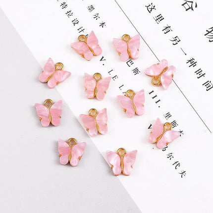 AliExpress Alloy Acrylic Butterfly Pendant Handmade Pendant DIY Earrings Accessories Bracelet Necklace Jewelry
