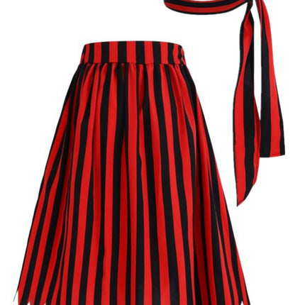 Personality Full Women Pirate Dress Casual Stripe and All Saints Dress Skirt Girl Fashion Performance Dress Preferred