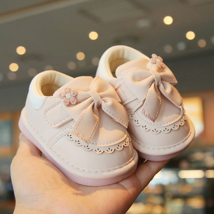 Spring, Autumn and Summer Breathable Baby Shoes Soft Sole One-Year-Old Female Baby Princess Shoes Newborn Baby Toddler Small Leather Shoes