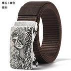 1 eagle head coffee color [silver buckle] / 110cm