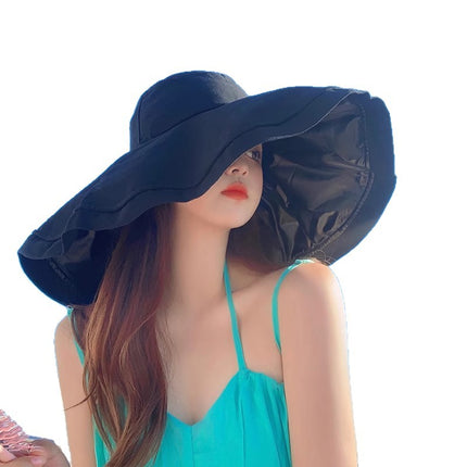 New Sun Protection Hat for Women in Summer, Uv Protection, Casual and Versatile Vinyl All-Round Oversized Brim Sun Protection Hat