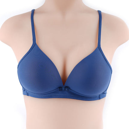 Triangle Cup Underwear Small Chest Gathering Glow Surface Soft Non-Steel Ring Bra Breathable Thin Upper Bra for Students Girls