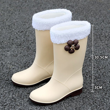 Fashion New Women's Rain Boots High Tube Korean Version Non-Slip Rain Boots Long Tube Outdoor Water Boots Fashion Versatile Rubber Shoes Wholesale