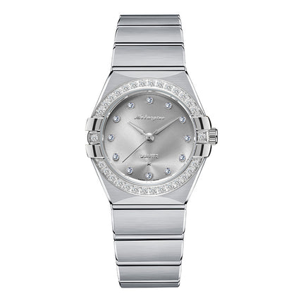 Source Factory Constellation Steel Band Women's Quartz Watch High-End Waterproof Fashion Cross-Border Diamond Bezel Girls' Watch