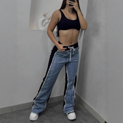 D8709 New Products on Aliexpress and Amazon, European and American Fashion, Unique Women's Clothing, Women's Pants, Patchwork Jeans for Sale