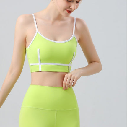 European and American Foreign Trade Cross-border Fashion Beauty Vest Sling Chest Mat Yoga Clothing suit Women's Sports Bra Underwear Fitness Pants