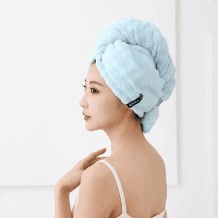 Cross-Border New Dry Hair Cap Bubble Velvet Strong Water Absorption Quick Drying Turban Household Shampoo Towel Thickened Shower Cap Wholesale