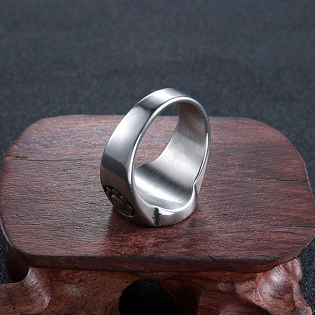 European and American Popular Jewelry Stainless Steel Ring Space Eye Ring Retro Trendy Male Stylish Punk Stainless Steel Ring