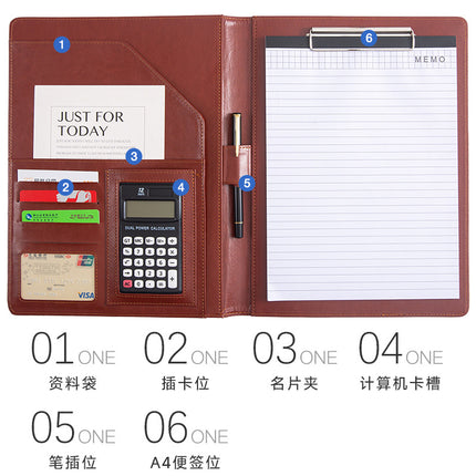 Folder A4 Folder Multi-Functional Board Clip Leather Signing Book Office Manager Clip Contract Negotiation Clip Business Development Clip