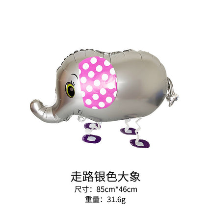 Walking animal balloon online celebrity cartoon walking pig balloon night market stall push aluminum film balloon wholesale