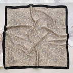 Large and small cashew beige silk scarf square scarf