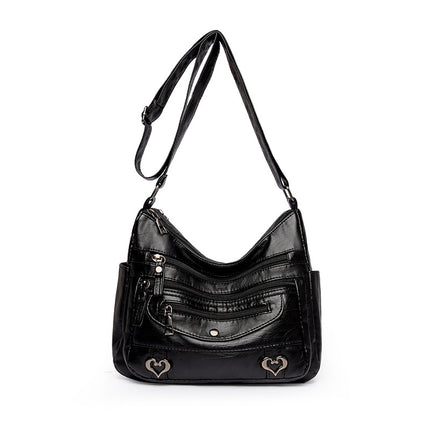 Middle-Aged and Elderly Women's Bags 2026 New Large-Capacity Shoulder Crossbody Bag Lightweight Backpack Soft Leather Bag for Middle-Aged Mothers