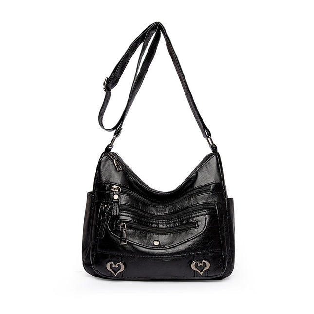 Middle-Aged and Elderly Women's Bags 2026 New Large-Capacity Shoulder Crossbody Bag Lightweight Backpack Soft Leather Bag for Middle-Aged Mothers