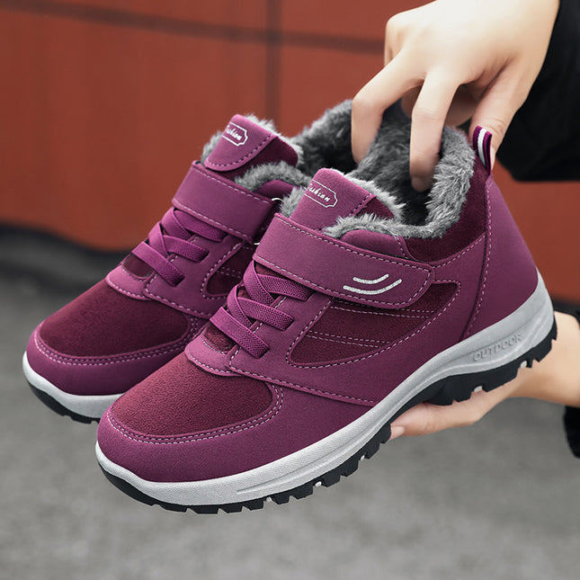 Women's Cotton Shoes 2025 Couple's Walking Warm Cotton Boots Factory Direct Sales Casual Fleece-Lined Plus Thick Snow Boots for Middle-Aged and Elderly People