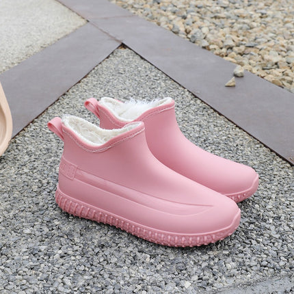 New Japanese Style Simple Short Rain Boots Women's Summer Waterproof Non-Slip Rain Boots Thick Bottom Cyber Popular Fashion Wear-Resistant Rubber Shoes Water Boots